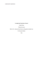 PRAC 6552 Week 5 Assignments 2; Journal Entry #1
