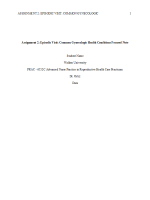 PRAC 6552 Week 7 Assignment 2; Episodic Visit Common Gynecologic Health Conditions Focused Note
