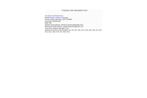 PRAC 6552 Week 1 Assignment 1; Practicum Site Information Form