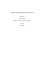 PRAC 6552 Week 1 Assignment 2; Clinical Skills and Procedures Self-Assessment