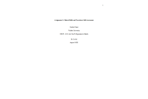 PRAC 6552 Week 1 Assignment 2; Clinical Skills and Procedures Self-Assessment