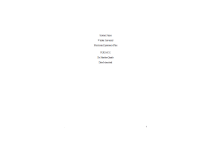 PRAC 6552 Week 1 Assignment 4; Practicum Experience Plan (Submit in Week 2)