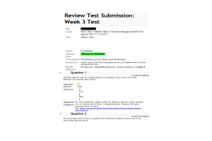 FNCE 3001-1, MGMT 3004-1, Financial Management Week 3 Midterm (100% Correct Fall Quarter)