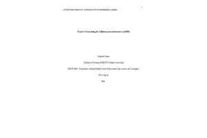 NRNP 6665 Week 3 Assignment 1; Prescribing for Children and Adolescents (ADHD)