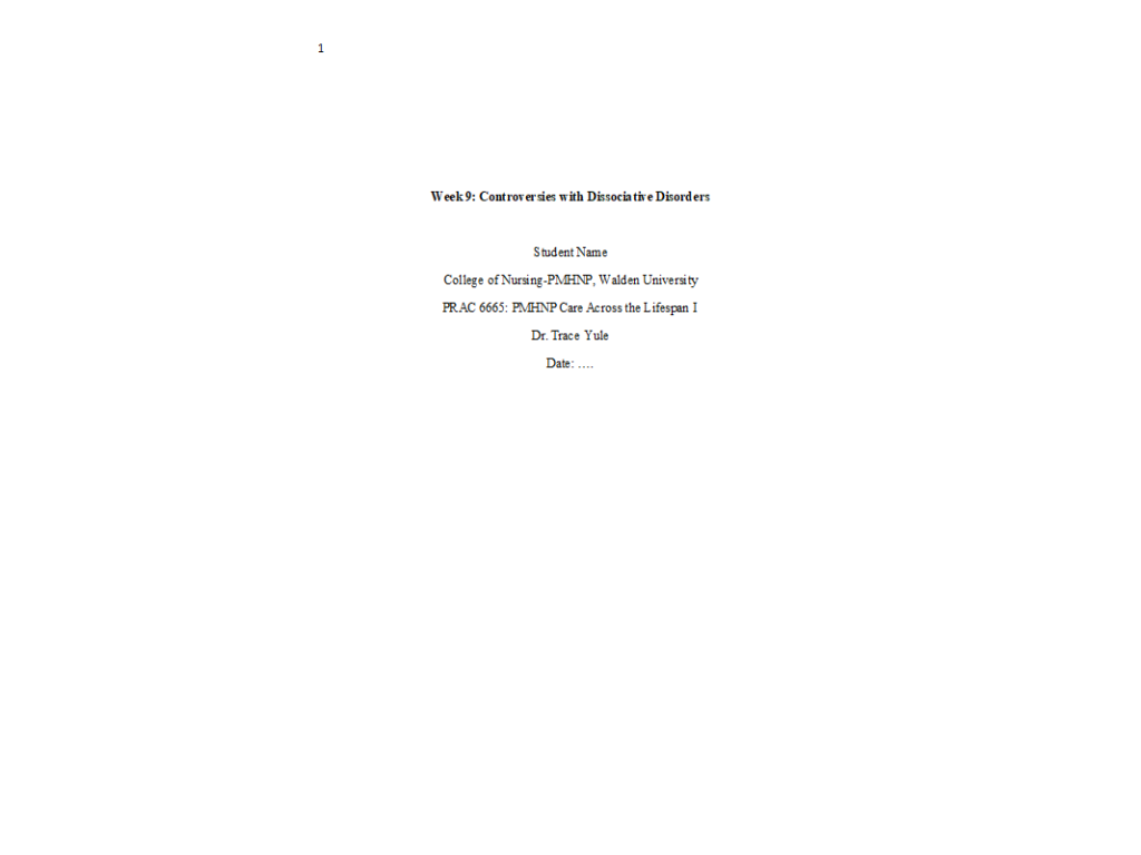 assignment controversy associated with dissociative disorders