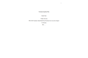PRAC 6665 Week 2 Assignment; Practicum Experience Plan (PEP)
