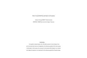 PRAC 6665 Week 3 Assignment 2; Focused SOAP Note and Patient Case Presentation