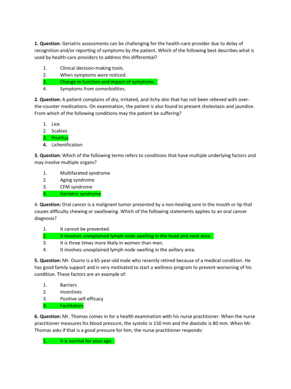 NRNP 6540 Week 6 Midterm Exam (100% Correct)