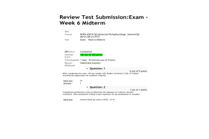 NURS 6501N-50, Advanced Pathophysiology, Week 6 Midterm ExamScore; 100 out of 100 Points