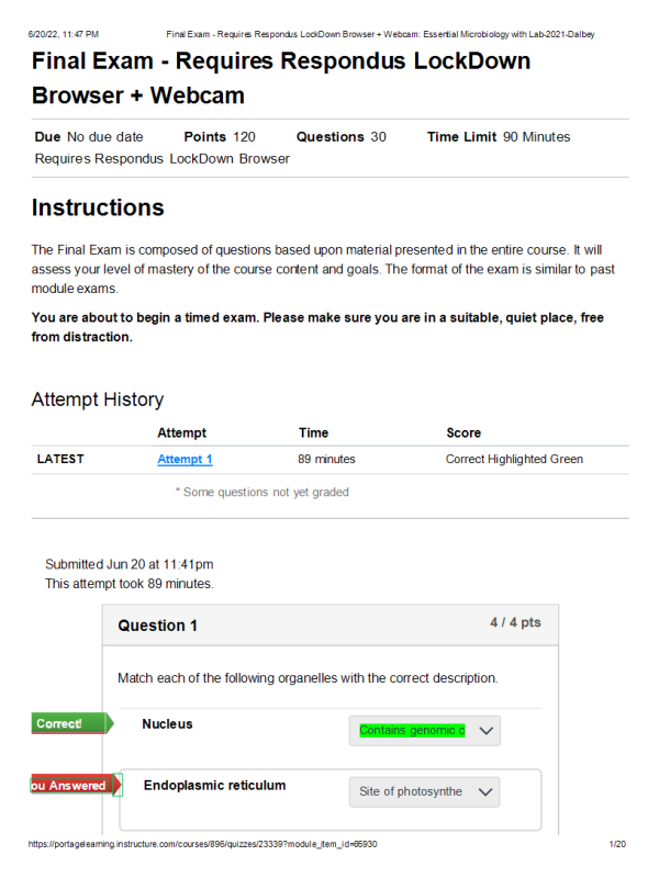 BIOD 171 Final Exam
