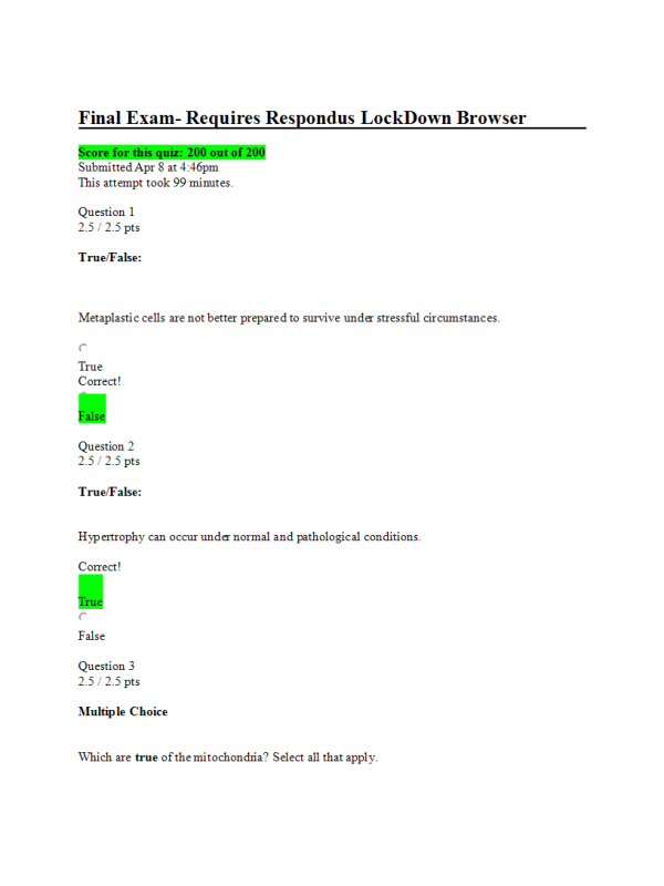 NURS 231 Final Exam