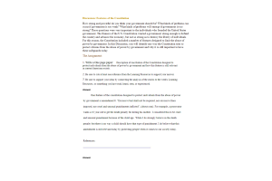 POLI 1001 Week 1 Discussion; Features of the Constitution