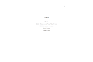 POLI 1001 Week 2 Assignment; Civil Rights Movement and the Effects of Today