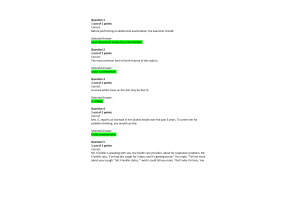 NURS 3020 Midterm Exam (94 out of 100 Points)