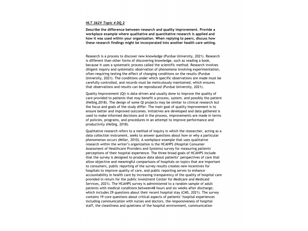 HLT 362V Topic 4 DQ 2 (2 Versions) | Course Resources