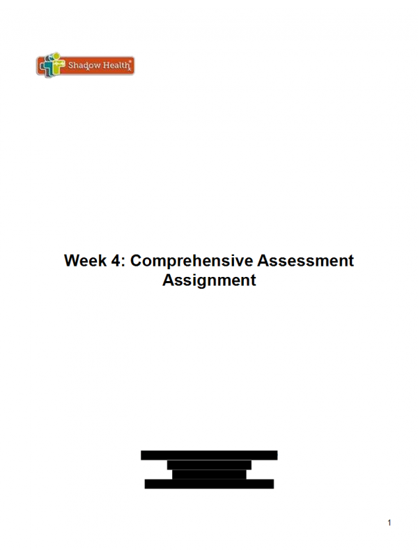 NRS 434VN Topic 4 Assignment; Shadow Health; Comprehensive Assessment