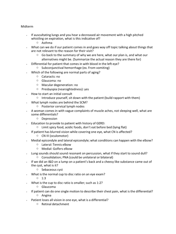 NUR 634 Midterm Exam
