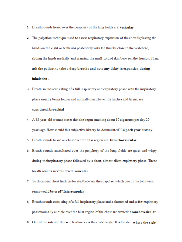 NUR 634 Topic 4 MyQBank Assignment; RESP