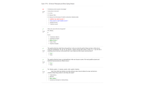 PHI 103 Week 4, Topic 2 Exam 1