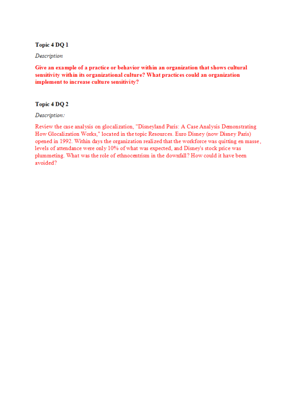 MGT 325 Topic 4 DQ 1 plus DQ 2