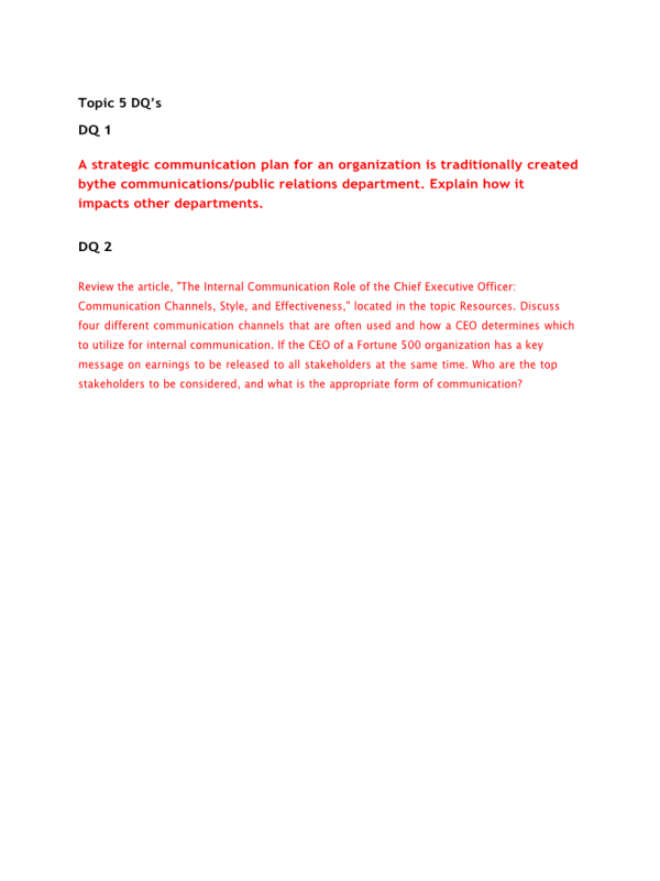 MGT 325 Topic 5 DQ 1 plus DQ 2