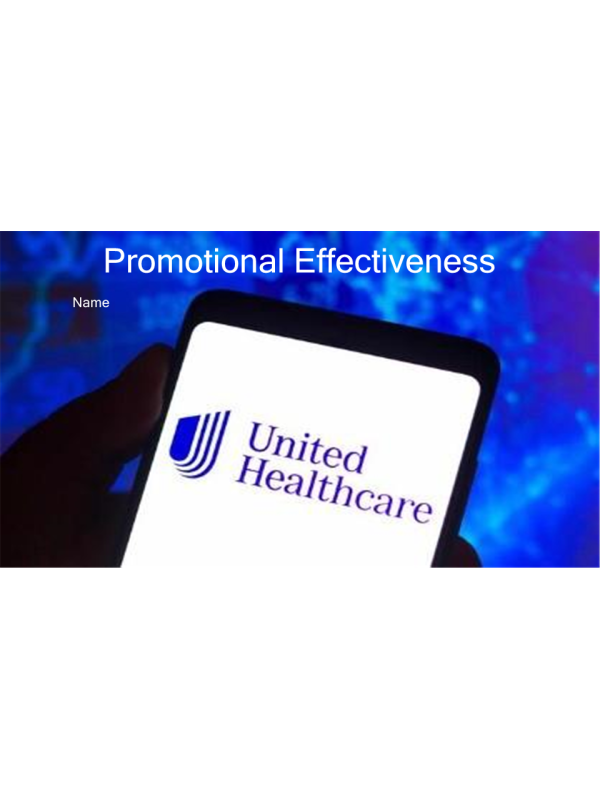 Promotional Effectiveness - United Healthcare