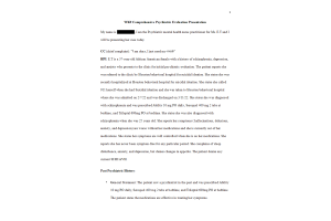 NRNP 6635 Week 9 Assignment; Comprehensive Psychiatric Evaluation Presentation