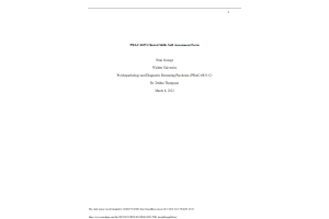 PRAC 6635 Week 1 Assignment 2; Clinical Skills Self-Assessment Form