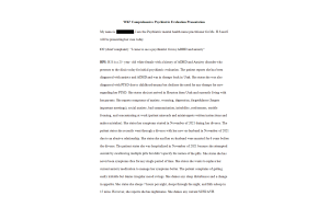 PRAC 6635 Week 7 Assignment; Comprehensive Psychiatric Evaluation Presentation