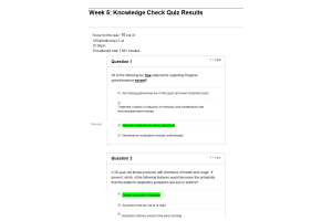 NRNP 6550 Week 5 Knowledge Check; CONDITIONS OF THE RESPIRATORY SYSTEM (Quiz Score 10 out of 10)