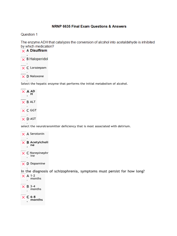 NRNP 6635 Week 11 Final Exam