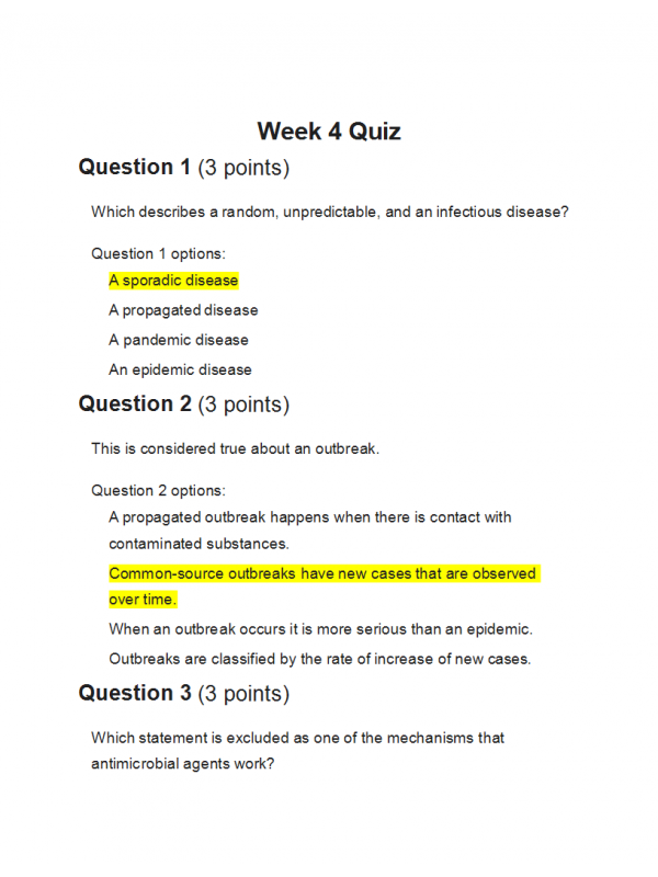 BIOL202 Week 4 Quiz - Score 100% BIOL202 Week 4 Quiz - Score 100%