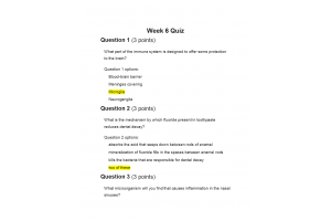 BIOL202 Week 6 Quiz - Score 100%