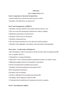 NRNP 6531 Week 11 Final Exam - Key Concepts Week 1 to 11