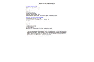 PRAC 6635 Week 1 Assignment 1; Practicum Site Information Form