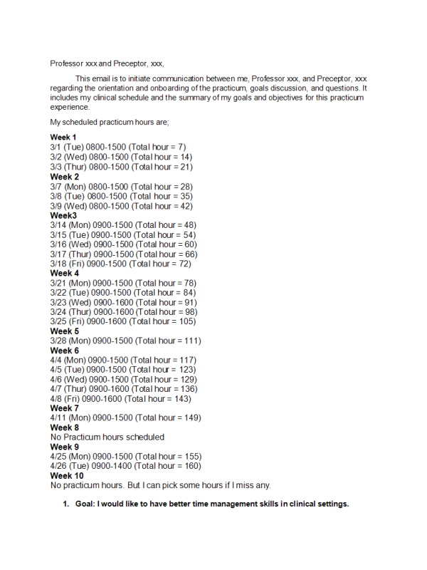 PRAC 6635 Week 2 Assignment 2; Practicum Experience Plan (PEP)