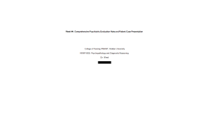 PRAC 6635 Week 4 Assignment 2; Comprehensive Psychiatric Evaluation Note and Patient Case Presentation