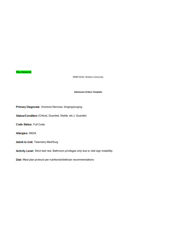 NRNP 6550 Week 2 i-Human Case Study Elisa Henderick