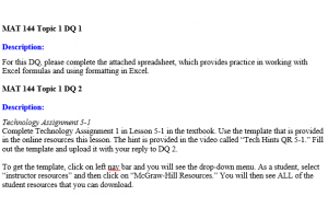Mat 144 MAT 144 Topic 1 Introduction, DQ 1, DQ 2, Review in ALEKS | Course ...